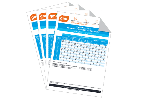 Relation Pression/Température ASME B16.34