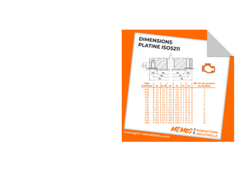 Dimensions platine ISO 5211 - Motorisation