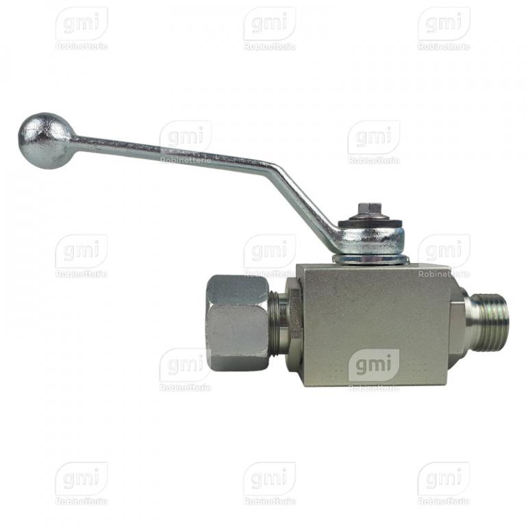 Robinet à Boisseau Sphérique Hydraulique 2 Voies - Pression Max 500 Bar - Filetage BSP G1/2 - Corps Acier Au Carbone, Joint Nitrile - 3